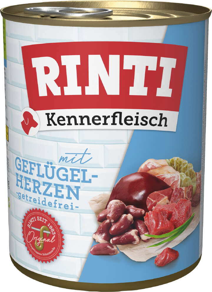RINTI Hunde-Nassfutter Kennerfleisch mit Geflügelherz